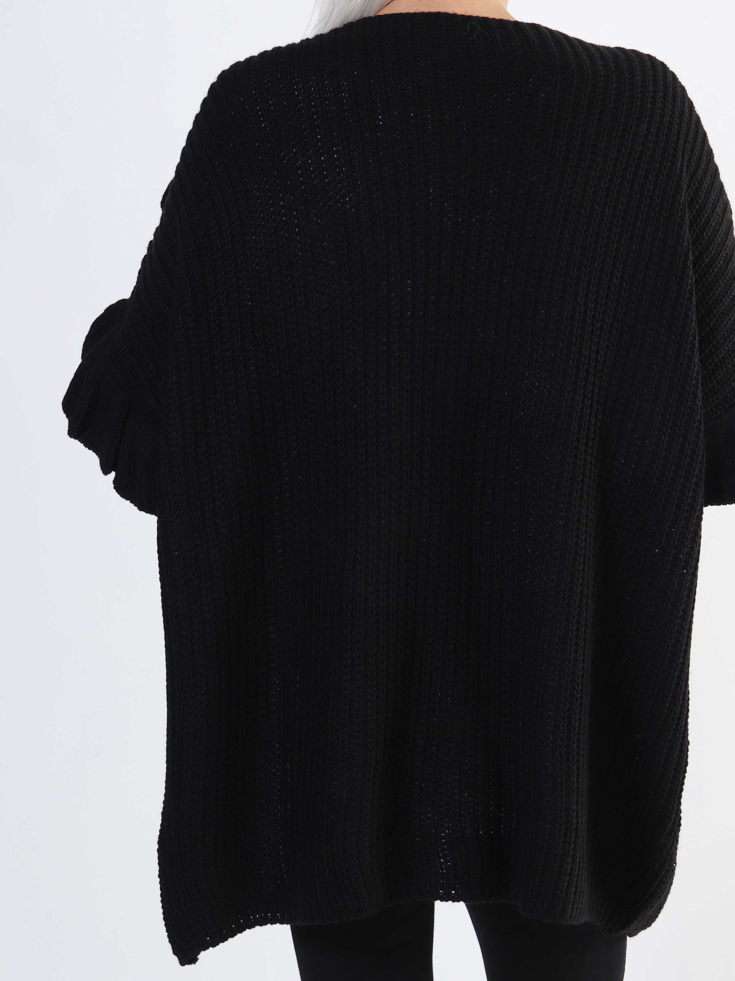 Ellis Cardigan - Lækker plus size strikcardigan med fine flæsedetaljer